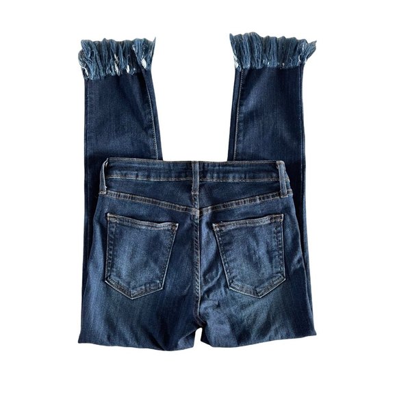 Just Black Denim Blue Straight-Leg Jeans W Fringe Hem Size 26 BP111J - Picture 8 of 11